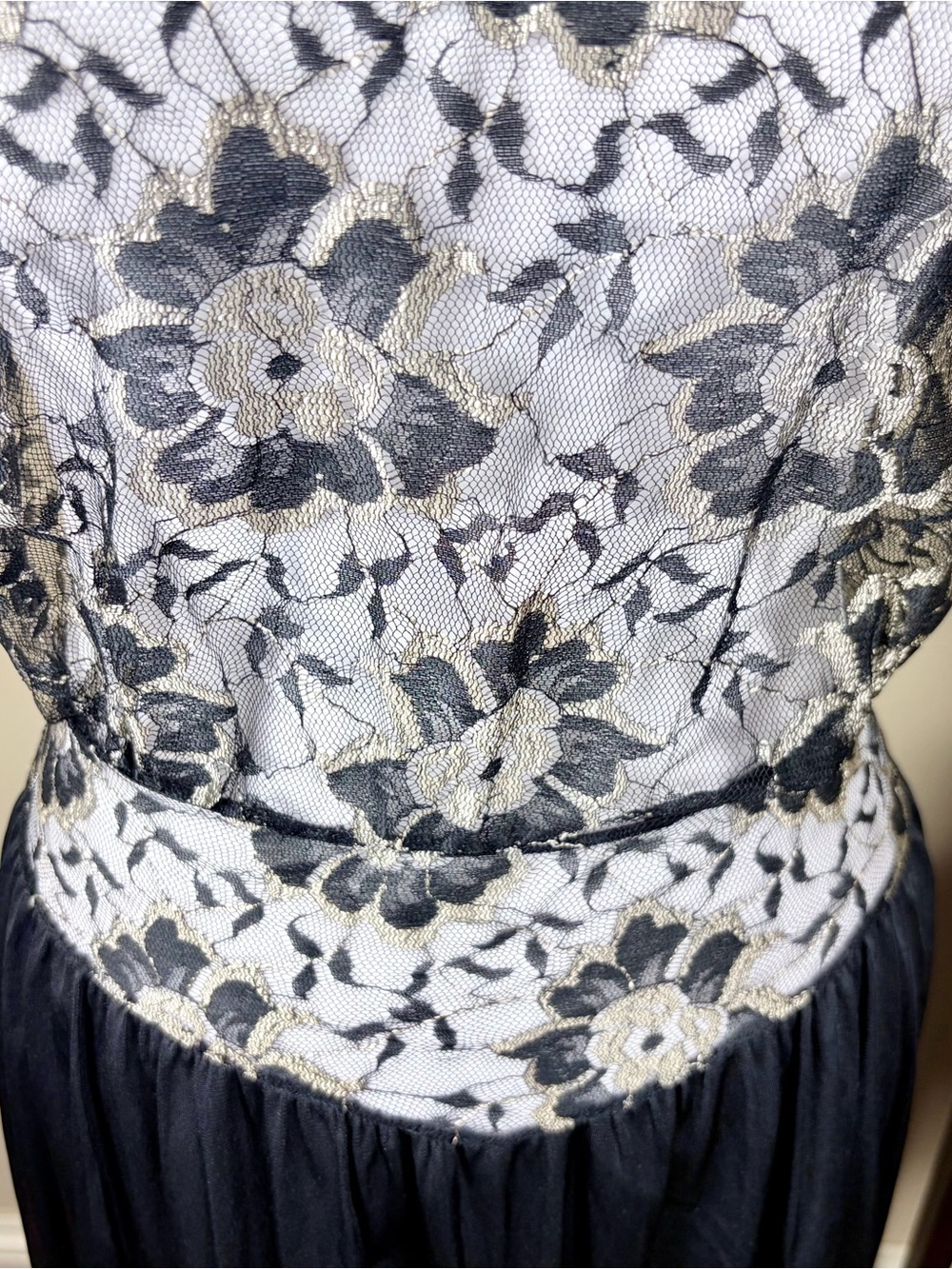 Vintage 80s Undercover Wear Made in USA Full Lace Bodice slip dress Size M - Picture 5 of 12